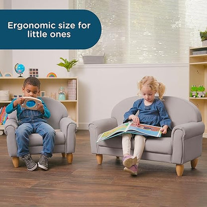 Children's Factory As We Grow Chair and Couch, Flexible Seating for Daycare or Preschool, Kids Reading Couch, Playroom Furniture, Gray