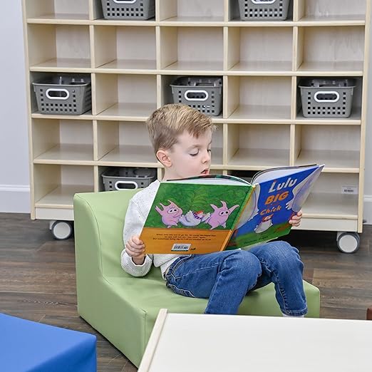 Children's Factory Library Loungers, Flexible Seating Classroom Furniture, Comfy Kids Chairs, Woodland, Set of 4