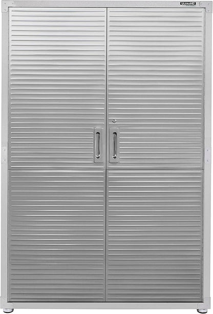 Seville Classics UltraHD Solid Steel Lockable Metal Storage Cabinet Locker Organizer, w/Adjustable Shelves for Garage, Warehouse, Office, Classroom, Granite, 48" W x 24" D x 72" H