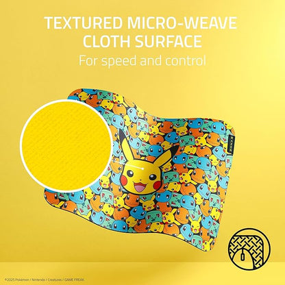 Razer Gigantus V2 Soft Gaming Mouse Pad (Medium): Textured Micro-Weave Cloth Surface - Thick, High-Density Rubber Foam - Non Slip Base - Pokémon Edition
