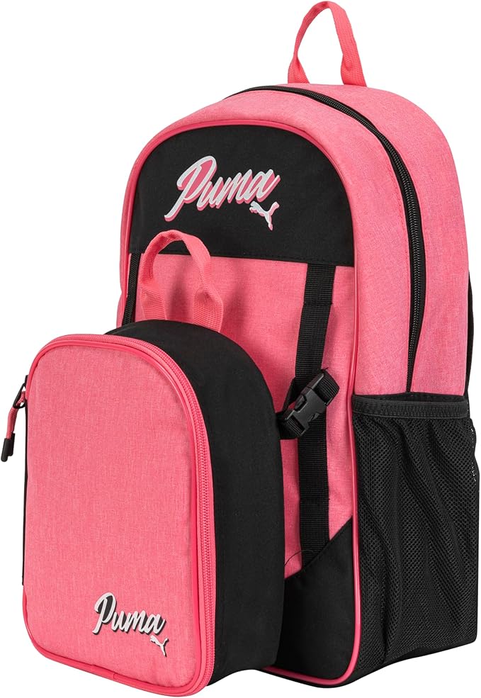 PUMA Unisex Kid's Colony Lunch Kit & Backpack Combo, Magic Rose Heather, Medium