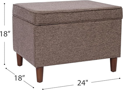 Home Decor | Dinah Collection Modern Storage Ottoman | Ottoman with Storage for Living Room & Bedroom (Chocalate Brown)