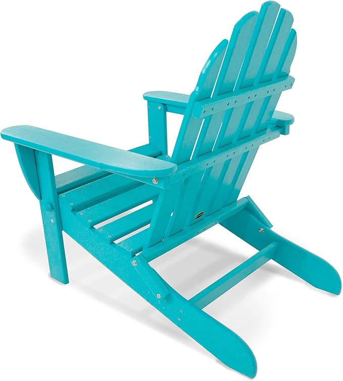 POLYWOOD AD5030AR Classic Folding Adirondack Chair, Height: 35.00" - Width: 29" - Depth: 35.00", Aruba