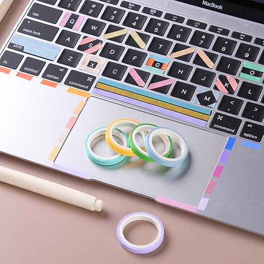 Washi Masking Tape Set 60 Rolls 5mm (0.2 inch) Wide Decorative Craft Tape Collection for Scrapbook DIY Crafts Gift Wrapping Planners