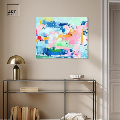 Art Remedy Peaceful Haven Canvas Bright Colorful Abstract Wall Art, Gallery Wrapped, 30" x 24"