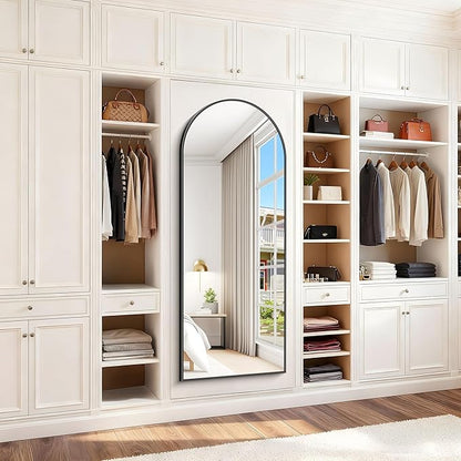 Arched Mirror, 24’’x60’’ Black Arch Mirror for Bathroom, Arched Bathroom Mirror with Frame, Modern Wall Mounted Mirror for Over Sink Mantle Bedroom Vanity Living Room Entryway
