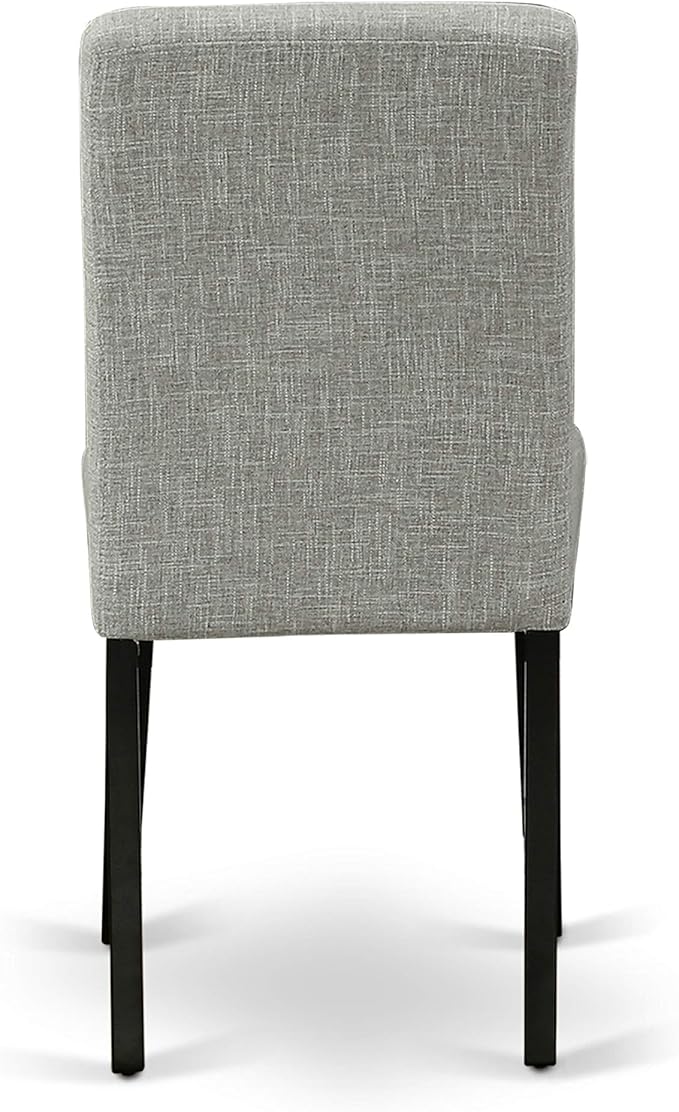East West Furniture X697AB106-6 6 Piece Dinette Set Contains a Rectangle Dining Table with X-Legs and 4 Shitake Linen Fabric Parson Chairs with a Bench, 40x72 Inch, Multi-Color