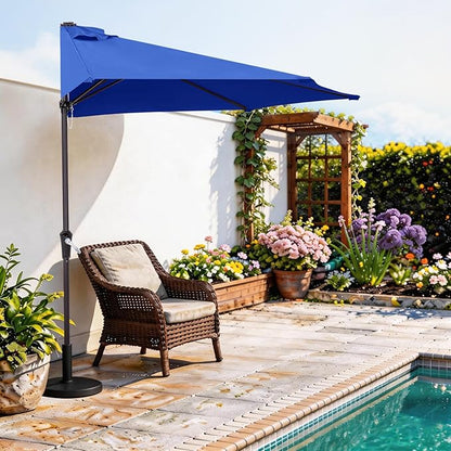 ABCCANOPY Patio Umbrella 11FT - Outdoor Half Umbrellas for Patio, Backyard, Garden, Deck (Blue)