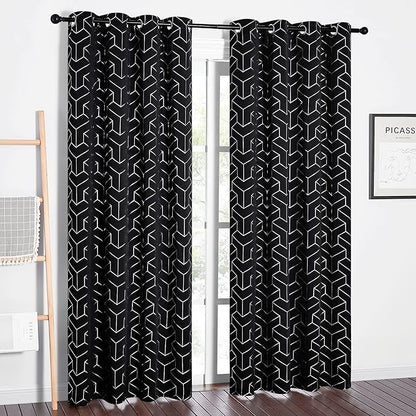 NICETOWN Room Darkening Curtains for Living Room - Easy Care Solid Thermal Insulated Grommet Room Darkening Curtains/Panels/Drapes for Bedroom Decoration (2 Panels, 52 by 84, Greyish White)