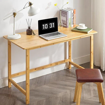 Nnewvante 47 Inch Computer Desk, Bamboo Writing Desk, Modern Simple Work Desk for Home Office, Gaming Desk Study Table
