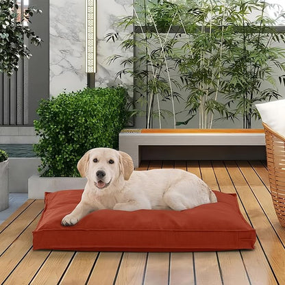 Dog Bed Covers Replacement Washable, Waterproof Dog Bed Cover with Zipper, 36Lx27Wx3H inch Durable Oxford Pet Bed Cover for Outdoor/Indoor Use, Cover Only, Tangerine