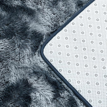Large Shag Area Rugs 6 x 9, Tie-Dyed Plush Fuzzy Rugs for Living Room, Ultra Soft Fluffy Furry Rug for Bedroom, Indoor Carpet Nursery Rugs for Kids Room Home Decor, Blue and Grey