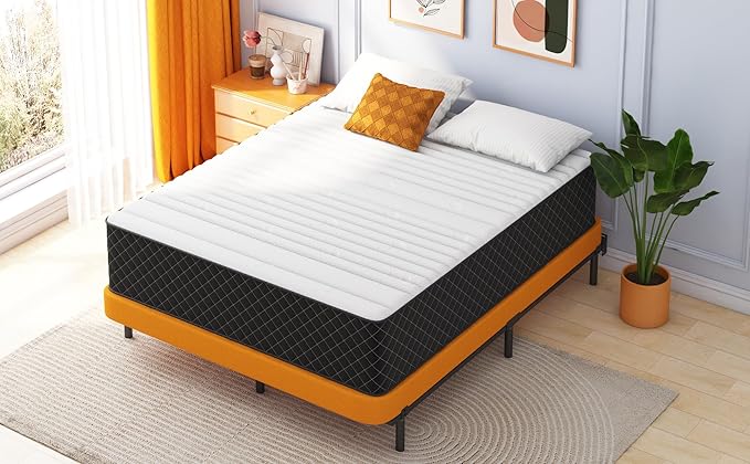 Twin Mattress 12 Inch – Hybrid Memory Foam & Pocket Spring Bed in a Box, Medium Firm, Cooling Comfort & Pressure Relief, 120-Night Trial