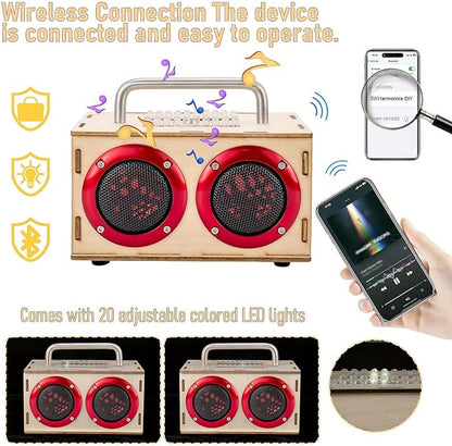 DIY Bluetooth Speaker Kit with Metal Handle - STEM Projects for Kids Ages 8-12, Build Your Own Portable Speaker, No Soldering Electronics Science Gift, STEM Toys for 8 9 11 13