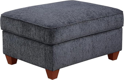 L-Shaped Sectional Couch for Living Room with Movable Ottoman&6 Throw Pillows,7 Seat Chenille Upholstered Sofa W/2 Cup Holder,USB Port&Hidden Storage Box,DIY Combination,Apartment,Dark Gray,127"