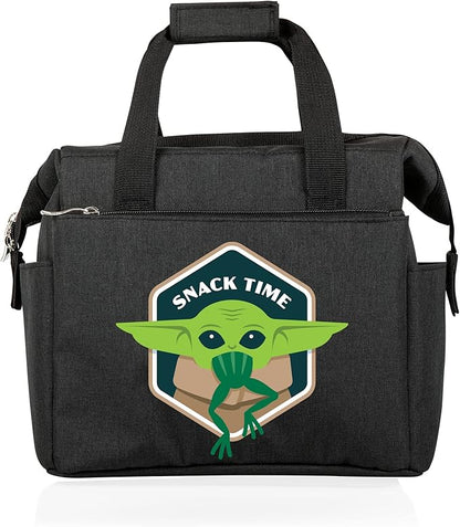 PICNIC TIME Star Wars Mandalorian Grogu On The Go Lunch Bag, Soft Cooler Lunch Box, Insulated Lunch Bag, (Black)