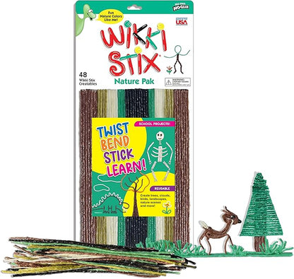 Arts and Crafts for Kids Triple Play Pack, Non-Toxic, Waxed Yarn, Fidget Toy, Reusable Molding and Sculpting Playset, American Made by Wikki Stix, 3 Color Sets, 144 Count