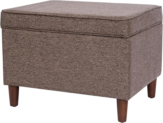 Home Decor | Dinah Collection Modern Storage Ottoman | Ottoman with Storage for Living Room & Bedroom (Chocalate Brown)