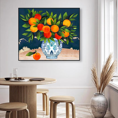 The Oliver Gal Artist Co. Food and Cuisine Wall Art Framed Canvas Prints 'Fruits and Porcelain' Fruits