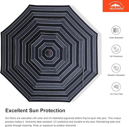 ABCCANOPY 5-Year 10-Year No Fading 9FT 3 Tiers Patio Umbrella, Outdoor Table Umbrella with 8 Sturdy Ribs for Deck, Backyard, Garden, Yard