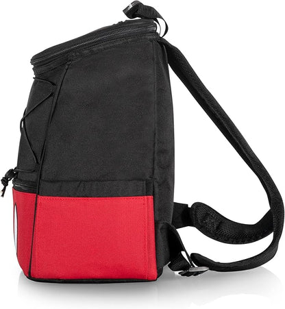 Picnic TIME Disney Mickey Mouse Backpack Cooler, Insulated Leakproof Soft Cooler Backpack, Waterproof Lunch Bag, Portable Hiking Backpack Ice Chest for Picnic, Beach, Camping & Travel (Black Red)