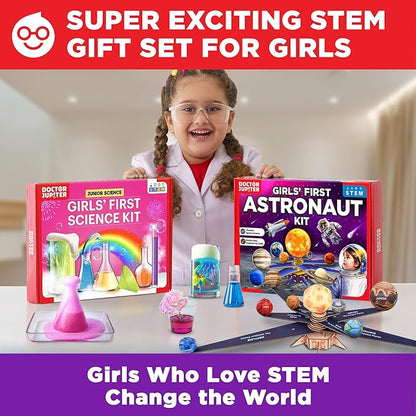 Doctor Jupiter My First STEM Gift Set | Set of ‘Girls' First Science Kit’, ‘Girls' First Astronaut Kit’ for Ages 5+ | Birthday Gift Ideas, STEM Learning & Educational Toys for 5,6,7,8 Year Old
