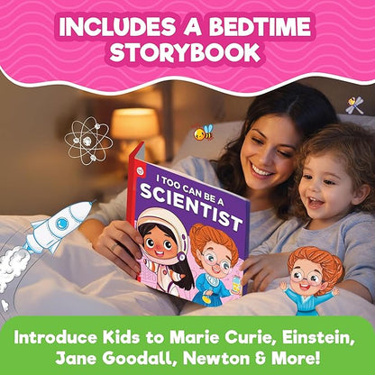 Doctor Jupiter Preschool Science Kit for Girls Ages 3-5 | Toddler Learning Activities, Birthday Gift Ideas for 3-4-5 Year Old Girls | Learning & Educational Toy STEM Kit with 100+ Experiments