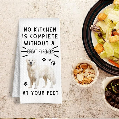 Funny Great Pyrenees Hand Towels for Kitchen Home Bathroom Decor, A Kitchen is Not Complete Without A Great Pyrenees Dish Towel, Dog Lovers Gift, 16×24 Inch