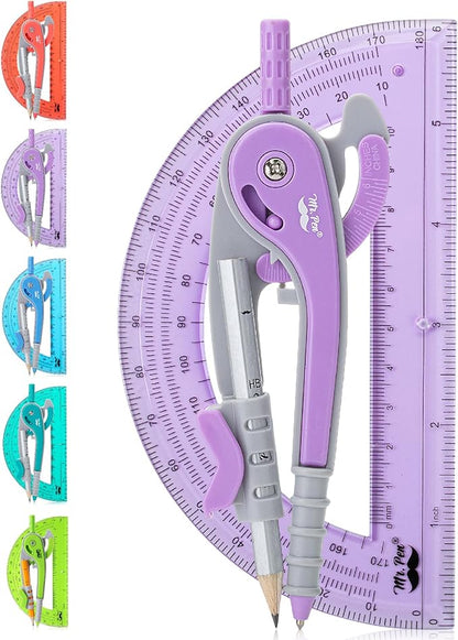 Mr. Pen- Compass and Protractor Set, Math Compass for Geometry and Drawing