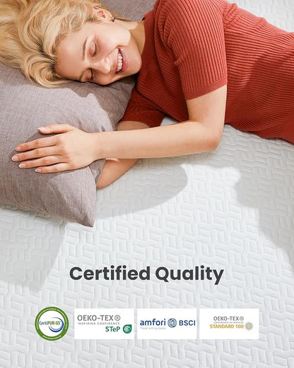 Dreamsmith Full Size Mattress Topper - 3 Inch Cooling Gel Memory Foam Mattress Pad for Pressure Relief, Bed Topper with Removable Washable Soft Cover Non-Slip, CertiPUR-US & Oeko-Tex Certified