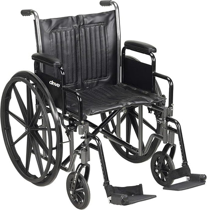 McKesson Wheelchair, Swing Away Foot Leg Rest, Desk Length Arms, 20 in Seat, 300 lbs Weight Capacity, 1 Count