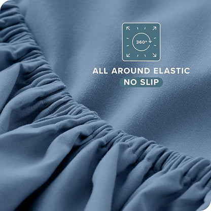 Bare Home Twin XL Sheet Set - College Dorm Size - Luxury 1800 Ultra-Soft Microfiber Twin Extra Long Bed Sheets - Deep Pockets - Easy Fit - Extra Soft - 3 Piece Set - Bed Sheets (Twin XL, Coronet Blue)