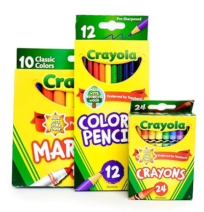 School Supply Boxes | Elementary School Pallet (180 Boxes) | Back to School Essentials Kit for Students & Teachers | Includes Wide-Ruled Paper Products, Crayons, Markers, Colored Pencils, & More