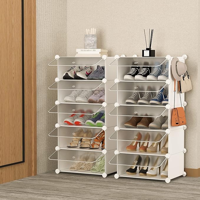 HOMIDEC Shoe Storage, 10-Tier Shoe Rack Organizer for Closet 20 Pair Narrow Shoes Shelf Cabinet for Entryway, Bedroom and Hallway