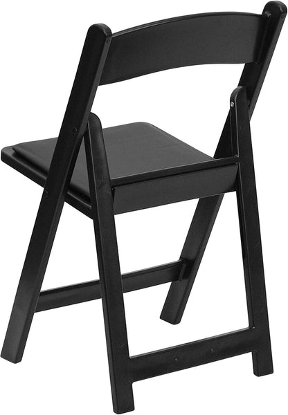 Flash Furniture Hercules Series Folding Chair - Black Resin - 2 Pack 800LB Weight Capacity Comfortable Event Chair - Light Weight Folding Chair