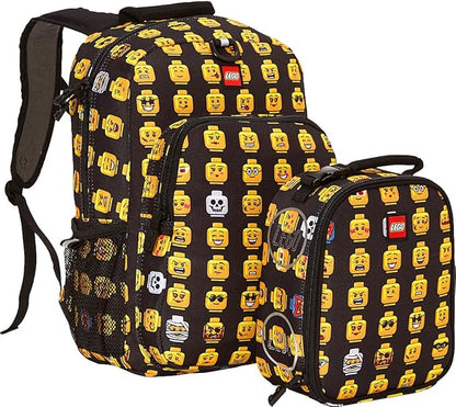 LEGO Heritage Classic Backpack and Lunchbox 2-Piece Combo Set, Matching Back to School Pack and Lunch Kit, Minifigure