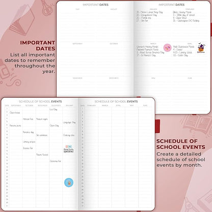 Clever Fox Teacher Planner – School Year Planner with Calendars & Lesson Plans – Teacher Plan Book for Classroom & Homeschool Organization - Undated, 7x10″, Hardcover (Wine Red)