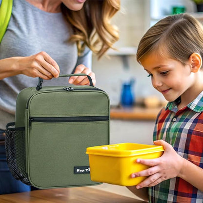Hap Tim Insulated Lunch Bag Women, Reusable Lunch Box for Women & Men, Adluts Lunchbox for Work, Portable Lunchbag, Army Green（18654-AY）