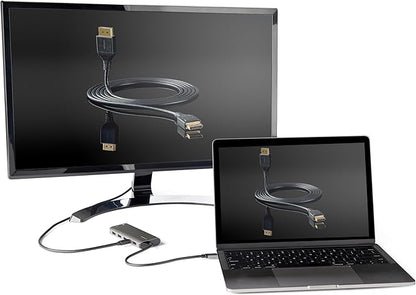 StarTech.com USB C Multiport Adapter - USB-C to HDMI or Mini DisplayPort 4K 60Hz, 100W Power Delivery Pass-Through, 4-Port 10Gbps USB Hub - USB Type-C Mini Dock - w/ 12" Attached Cable (DKT31CMDPHPD)