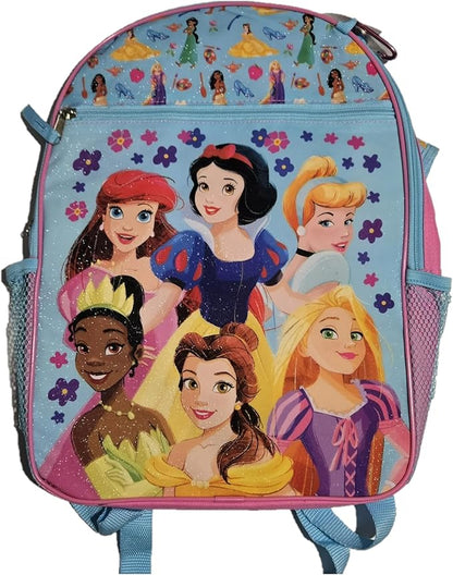 Disney Princess 16" Backpack 4pc Set with Lunch Kit, Key Chain & Carabiner
