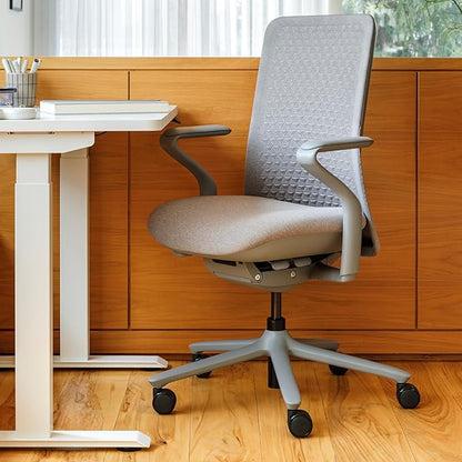 Branch Verve Chair - High Performance Executive Office Chair with Contoured Seat Back and Adjustable Lumbar Rest - High Density Foam Cushion with Aluminum Base - Up to 275 lbs - Lunar