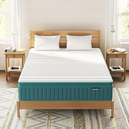 Firm Queen Mattress, 14 Inch Cooling-Gel Memory Foam & Pocket Spring Hybrid Mattress,Firm Feel,Bed Mattresses in a Box, CertiPUR-US Certified