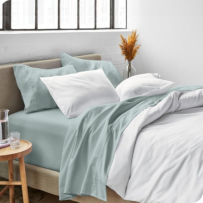 Bare Home Twin Sheet Set - 1800 Ultra-Soft Microfiber Twin Bed Sheets - Double Brushed - Deep Pockets - Easy Fit - Extra Soft - 3 Piece Set - Bedding Sheets & Pillowcases (Twin, Sea Spray)