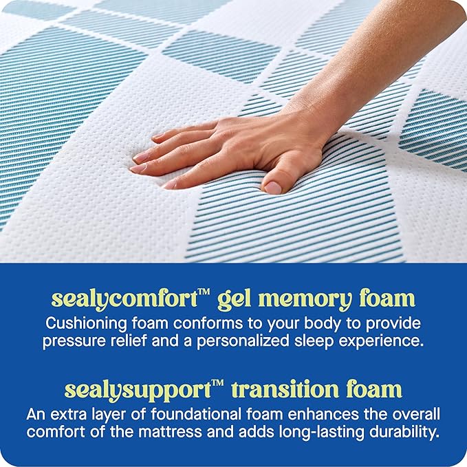 Sealy Dreamlife 12” Foam Mattress-in-a-Box, Full, SealyComfort Gel Memory Foam, SealySupport Transition Foam, Surface-Guard Technology