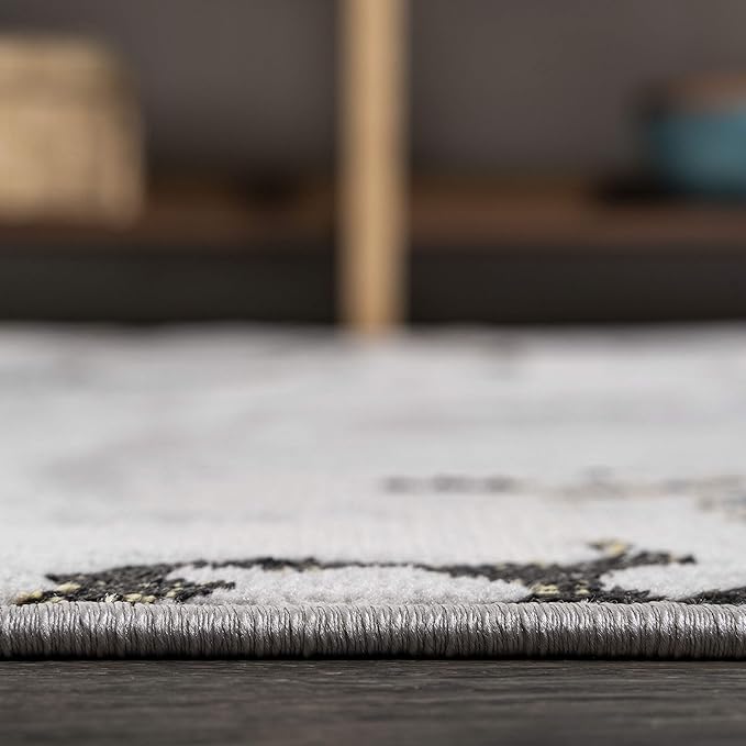 JONATHAN Y Swirl Marbled Gray/Black Runner Rug 2X10 ft, Abstract for Living Room, Bedroom, Kitchen, Office, Easy-Cleaning, High Traffic, Pet-Friendly, Non-Shedding SOR203C-210