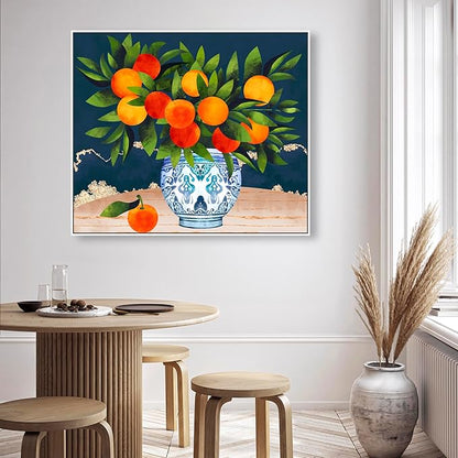 The Oliver Gal Artist Co. Food and Cuisine Wall Art Framed Canvas Prints 'Fruits and Porcelain' Fruits