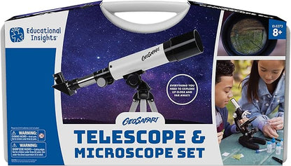 Educational Insights GeoSafari Telescope & Microscope Set - Science Kit with Refractor Telescope and Microscope for Kids, Includes Prepared Slides, Discovery Toys, Science Gifts for Kids 8-12