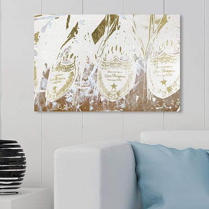 The Oliver Gal Artist Co. Drinks and Spirits Wall Art Canvas Prints 'Champagne Showers' Home Décor, 30 in x 20