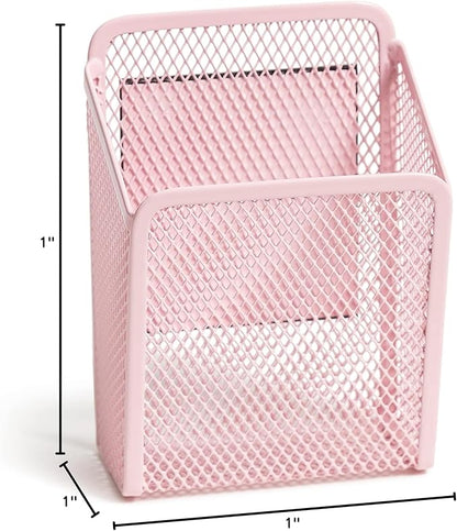 U Brands Blush Mesh Locker Organization Kit, Includes Magnetic Cup, Folding Shelf and Bin, 3 Pieces