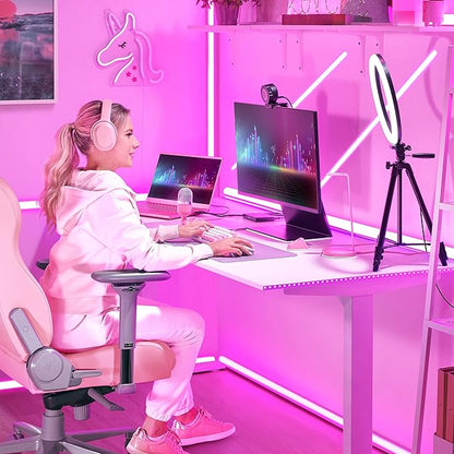 Base Station V2 Chroma Headphone Headset Stand Holder: Chroma RGB Lighting - Taller Stand & Anti-slip Ledge - USB Charging Ports - Anti-Slip Rubber Base - 3.5mm Port + Built-in DAC - Quartz Pink